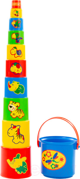 Изображение товара Развивающая игрушка Полесье Занимательная пирамидка №3 / 52599 (11эл)