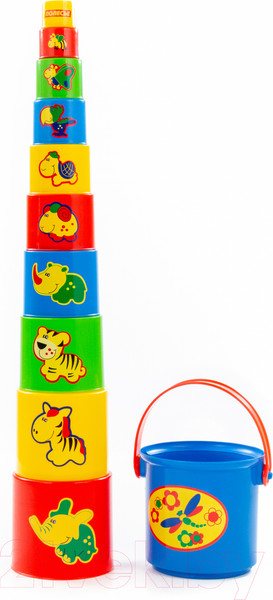 Изображение товара Развивающая игрушка Полесье Занимательная пирамидка №3 / 52599 (11эл)