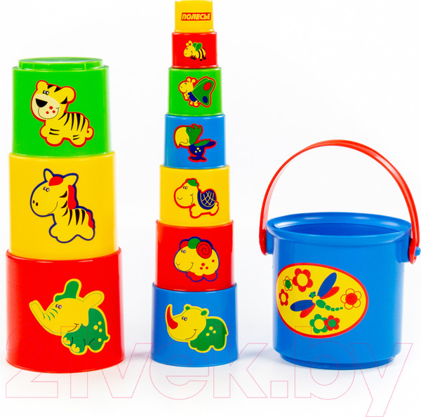 Изображение товара Развивающая игрушка Полесье Занимательная пирамидка №3 / 52599 (11эл)