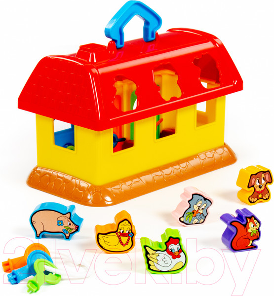 Изображение товара Сортер Полесье Домик для зверей / 9173 (в коробке)