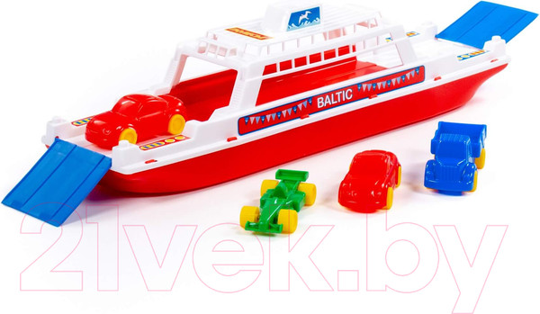 Изображение товара Набор игрушечной техники Полесье Паром Балтик и Автомобили Мини / 56689