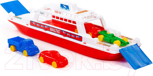 Изображение товара Набор игрушечной техники Полесье Паром Балтик и Автомобили Мини / 56689