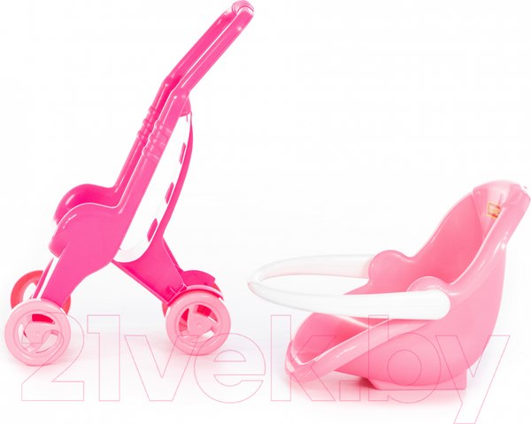 Изображение товара Коляска для куклы Полесье Pink Line 2x1 / 44525