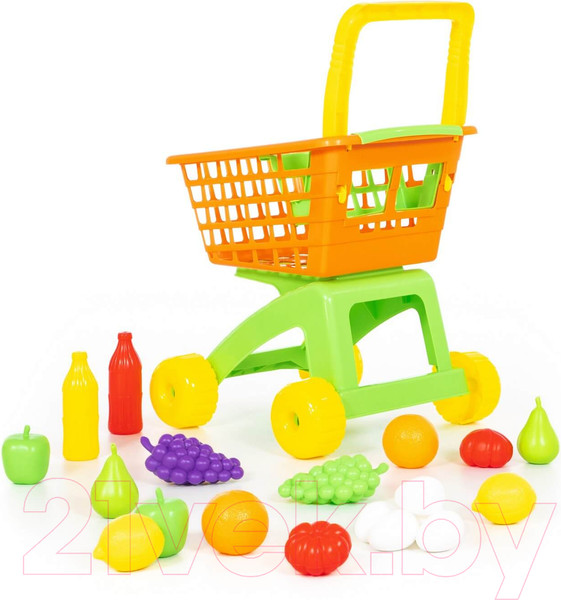 Изображение товара Тележка игрушечная Полесье №6 с набором продуктов / 61904