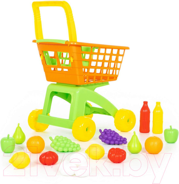 Изображение товара Тележка игрушечная Полесье №6 с набором продуктов / 61904