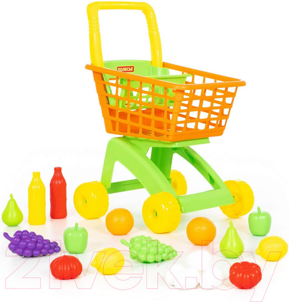 Изображение товара Тележка игрушечная Полесье №6 с набором продуктов / 61904