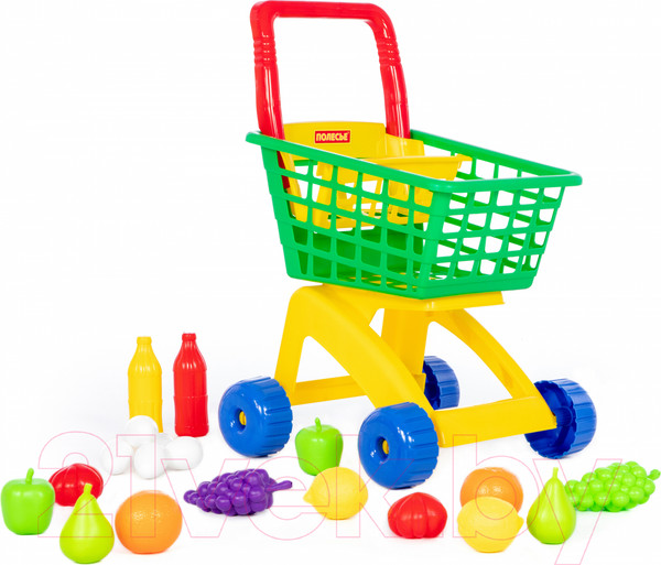 Изображение товара Тележка игрушечная Полесье №6 с набором продуктов / 61904