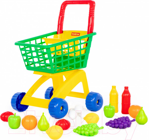 Изображение товара Тележка игрушечная Полесье №6 с набором продуктов / 61904