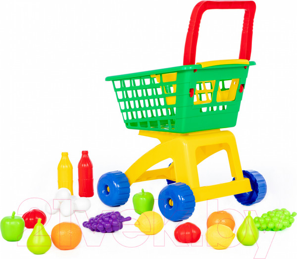 Изображение товара Тележка игрушечная Полесье №6 с набором продуктов / 61904