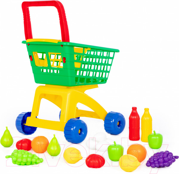 Изображение товара Тележка игрушечная Полесье №6 с набором продуктов / 61904