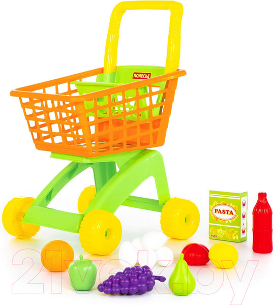 Изображение товара Тележка игрушечная Полесье №8 с набором продуктов / 61928