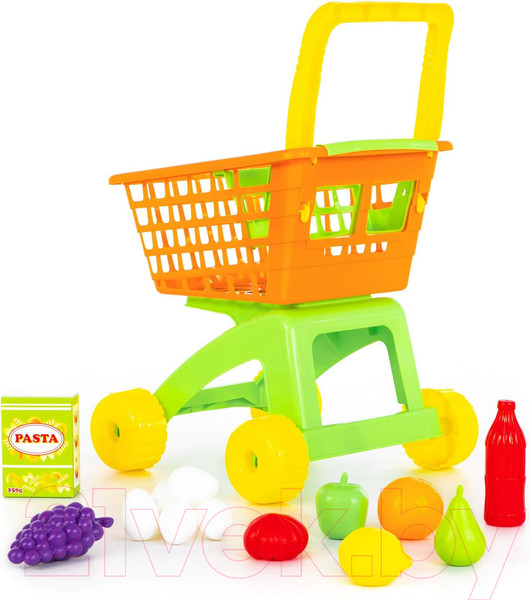 Изображение товара Тележка игрушечная Полесье №8 с набором продуктов / 61928