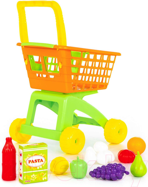 Изображение товара Тележка игрушечная Полесье №8 с набором продуктов / 61928