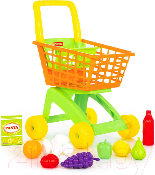 Изображение товара Тележка игрушечная Полесье №8 с набором продуктов / 61928