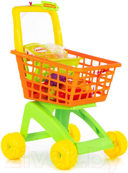 Изображение товара Тележка игрушечная Полесье №8 с набором продуктов / 61928