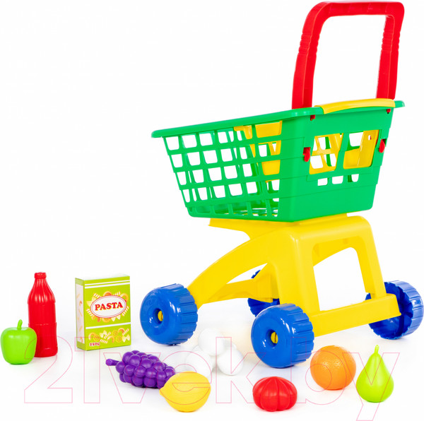 Изображение товара Тележка игрушечная Полесье №8 с набором продуктов / 61928