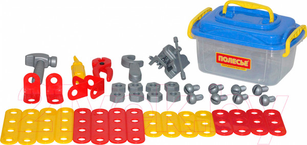 Изображение товара Набор инструментов игрушечный Полесье Механик / 56610 (41эл, в контейнере)