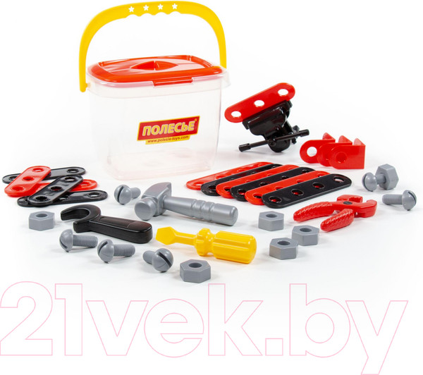 Изображение товара Набор инструментов игрушечный Полесье Механик / 56603 (32эл, в ведерке)