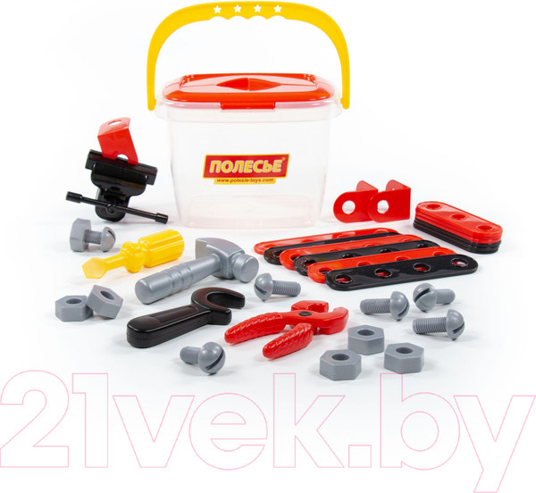 Изображение товара Набор инструментов игрушечный Полесье Механик / 56603 (32эл, в ведерке)