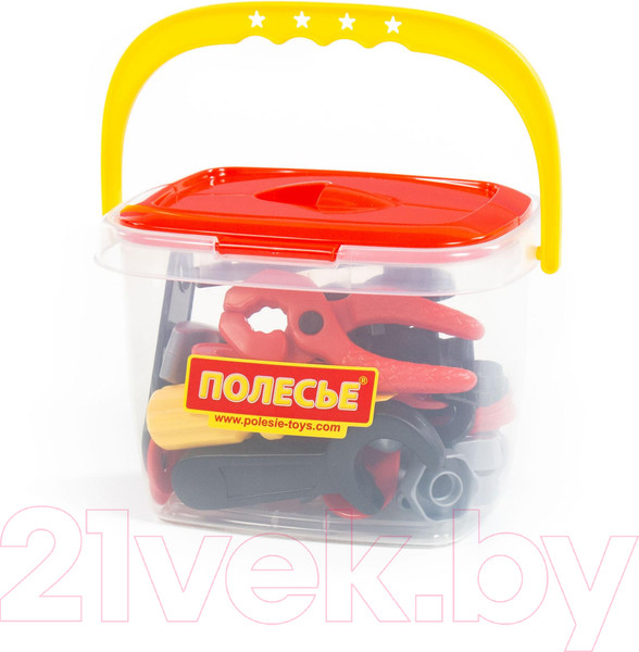 Изображение товара Набор инструментов игрушечный Полесье Механик / 56603 (32эл, в ведерке)