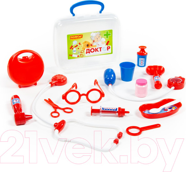 Изображение товара Набор доктора детский Полесье Доктор №3 / 56559 (в чемоданчике)