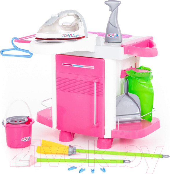 Изображение товара Комплект бытовой техники игрушечный Полесье Carmen №6 с аксессуарами и утюжком / 48110 (в пакете)