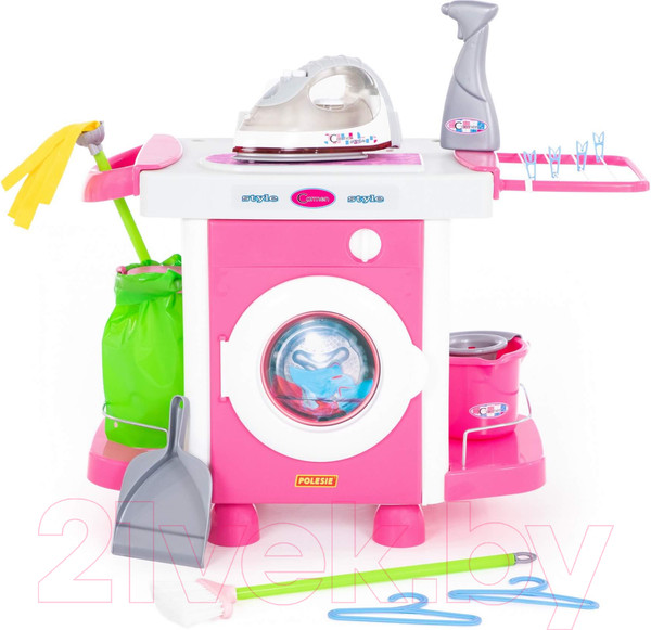 Изображение товара Комплект бытовой техники игрушечный Полесье Carmen №6 с аксессуарами и утюжком / 48110 (в пакете)