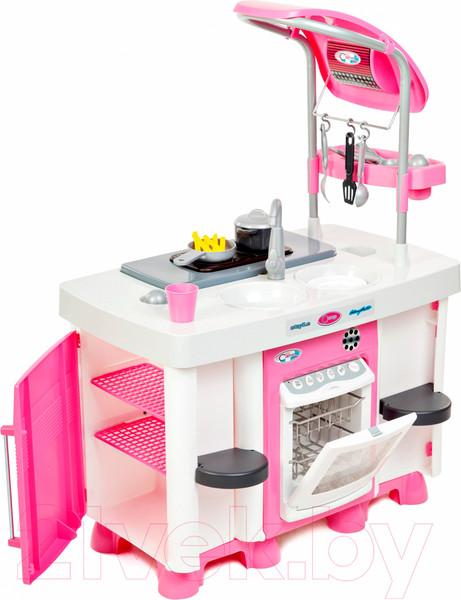Изображение товара Детская кухня Полесье Carmen №7 с посудомоечной машиной и варочной панелью / 47991 (в пакете)
