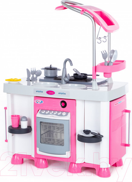 Изображение товара Детская кухня Полесье Carmen №7 с посудомоечной машиной и варочной панелью / 47991 (в пакете)