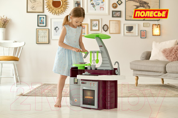 Изображение товара Детская кухня Полесье Laura с варочной панелью / 56320 (в коробке)