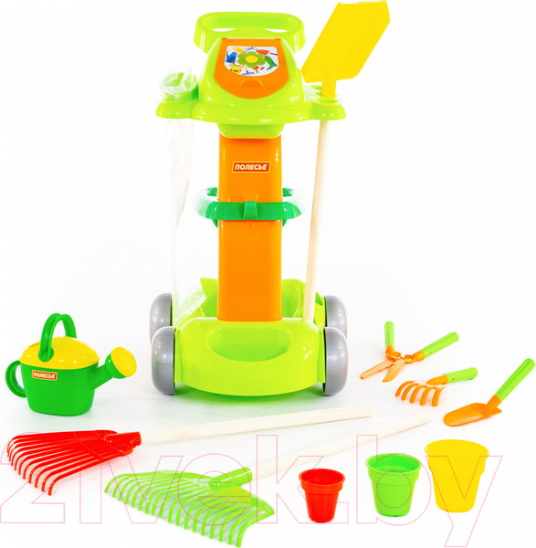 Изображение товара Тележка с инструментами игрушечная Полесье Садовый / 54548 (в пакете)