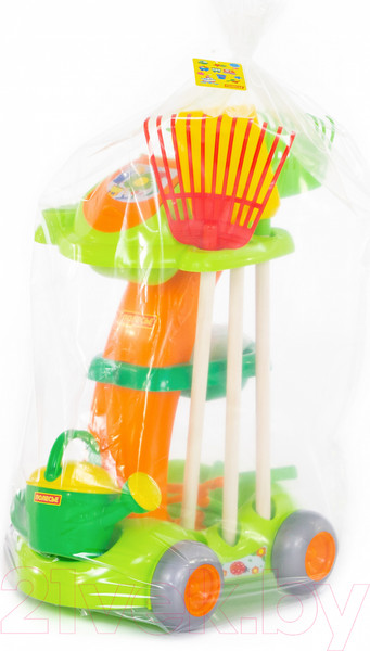 Изображение товара Тележка с инструментами игрушечная Полесье Садовый / 54548 (в пакете)