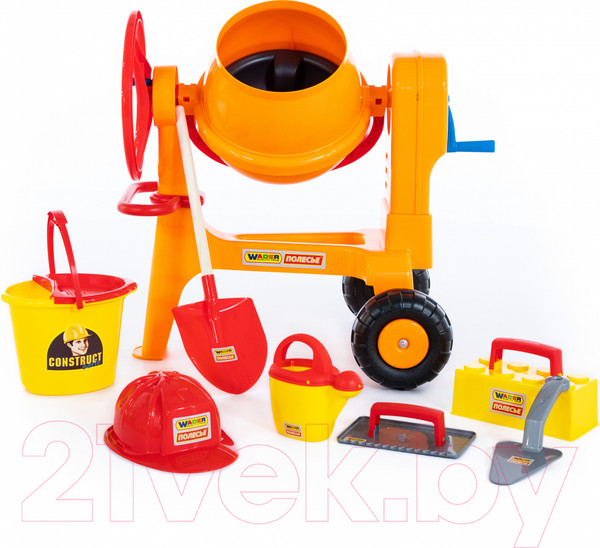 Изображение товара Набор инструментов игрушечный Полесье Бетономешалка Construct с набором каменщика №7 / 50649