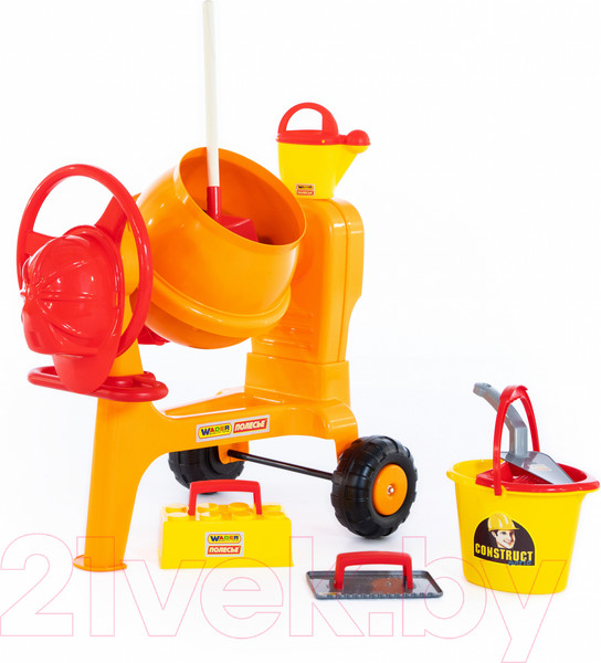 Изображение товара Набор инструментов игрушечный Полесье Бетономешалка Construct с набором каменщика №7 / 50649