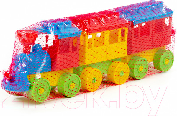 Изображение товара Конструктор Полесье Паровоз с двумя вагонами / 2044