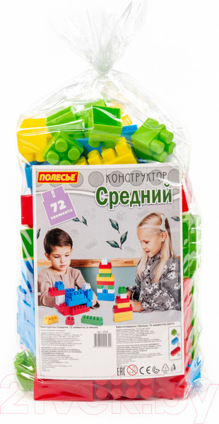Изображение товара Конструктор Полесье Средний / 0309 (72эл, в пакете)