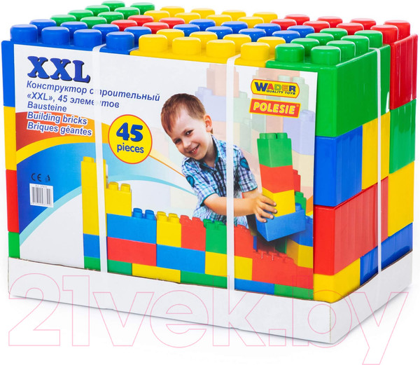 Изображение товара Конструктор Полесье Строительный XXL / 37510 (45эл)