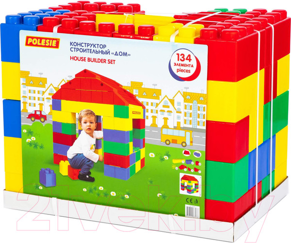Изображение товара Конструктор Полесье Строительный Дом / 37473 (134эл)