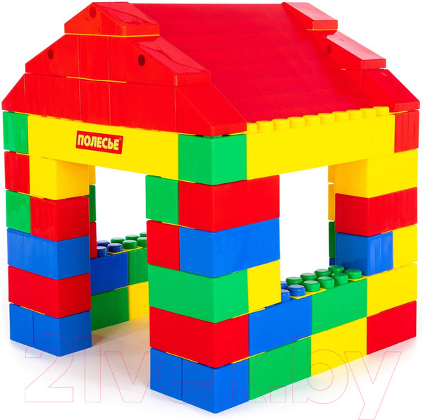 Изображение товара Конструктор Полесье Строительный Дом / 37473 (134эл)