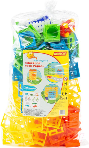 Изображение товара Конструктор Полесье Построй свой город / 53756 (224эл, в пакете)