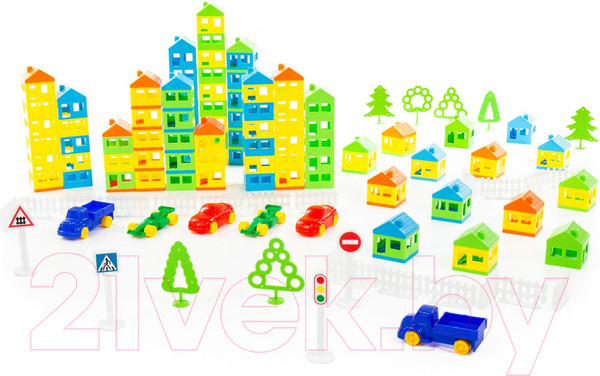 Изображение товара Конструктор Полесье Построй свой город / 53756 (224эл, в пакете)