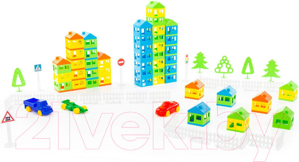 Изображение товара Конструктор Полесье Построй свой город / 53756 (224эл, в пакете)