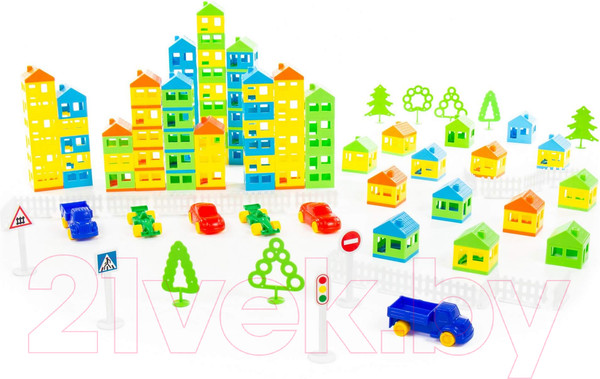 Изображение товара Конструктор Полесье Построй свой город / 53756 (224эл, в пакете)