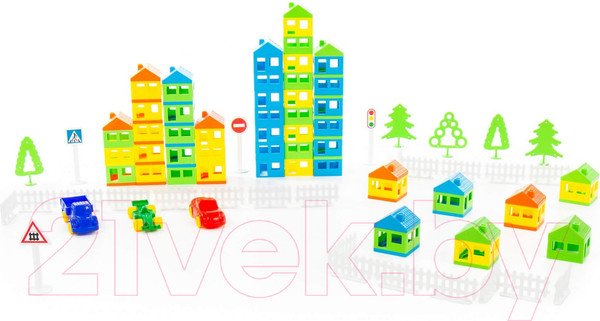 Изображение товара Конструктор Полесье Построй свой город / 53756 (224эл, в пакете)