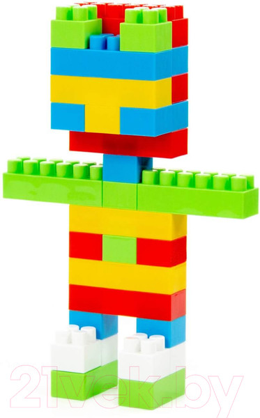 Изображение товара Конструктор Полесье Строитель / 41845 (45эл, в ведерке)