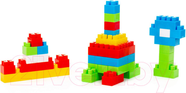 Изображение товара Конструктор Полесье Строитель / 41845 (45эл, в ведерке)