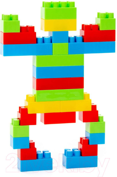 Изображение товара Конструктор Полесье Строитель / 41845 (45эл, в ведерке)