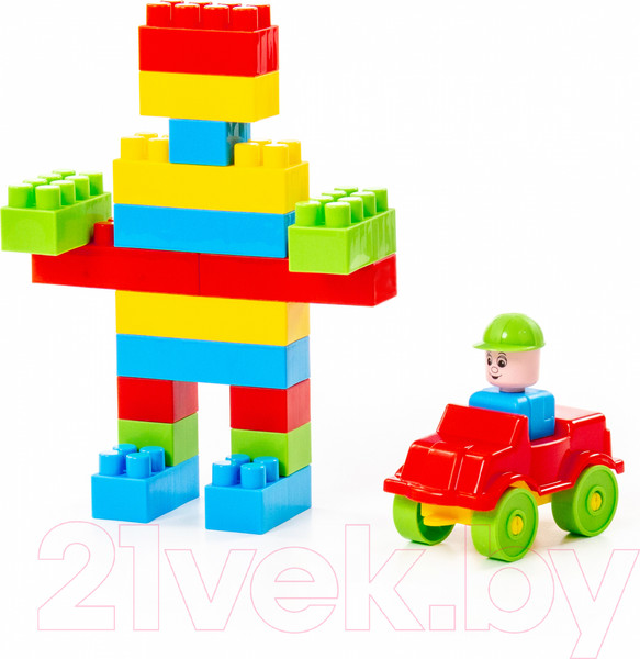 Изображение товара Конструктор Полесье Строитель / 36094 (68эл, в пакете)