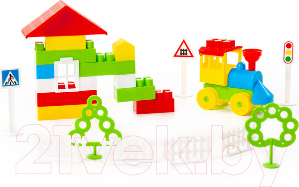 Изображение товара Конструктор Полесье Строитель / 36094 (68эл, в пакете)