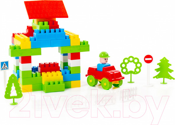 Изображение товара Конструктор Полесье Строитель / 36100 (101эл, в пакете)